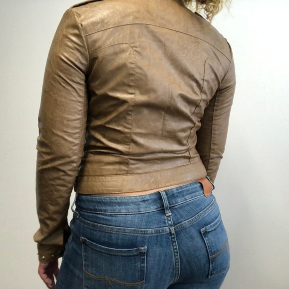 Bernardo Brown Studded Leather Jacket - Picture 2 of 5